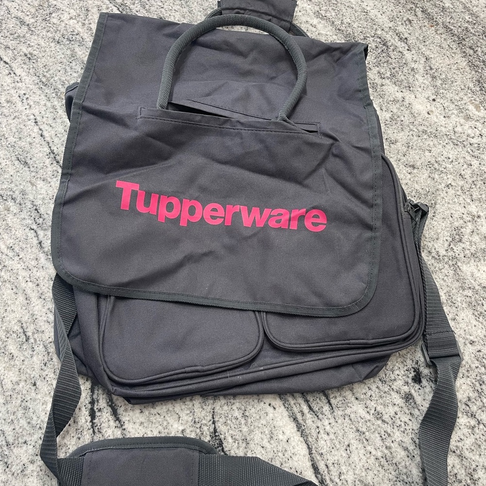 Tupperware Charcoal Bag with Magenta Logo